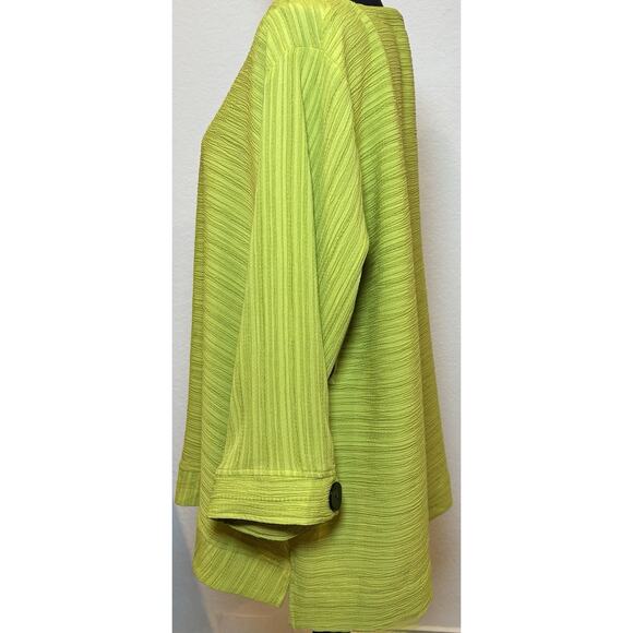 Ali Miles Lime Green Textured Tunic 3/4 Sleeves Size 1X NWOT - Picture 2 of 4